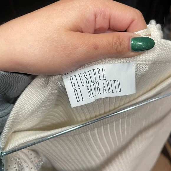 GIUSEPPE DI MORABITO | Side Cut-out Midi Skirt and Bralette in Milk White - Picture 7 of 11